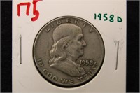 1958 D FRANKLIN HALF DOLLAR COIN
