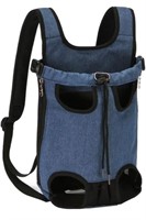 Denim pet chest carrier for small pets