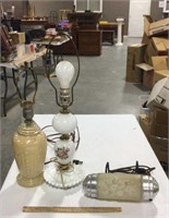 2-Table lamps-17 & 21in  w/over the bedrail lamp