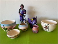 Southwest Style Painted Pottery Bowls ++
