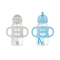 Dr. Brown S Wide-Neck Sippy Straw Bottles with Sil