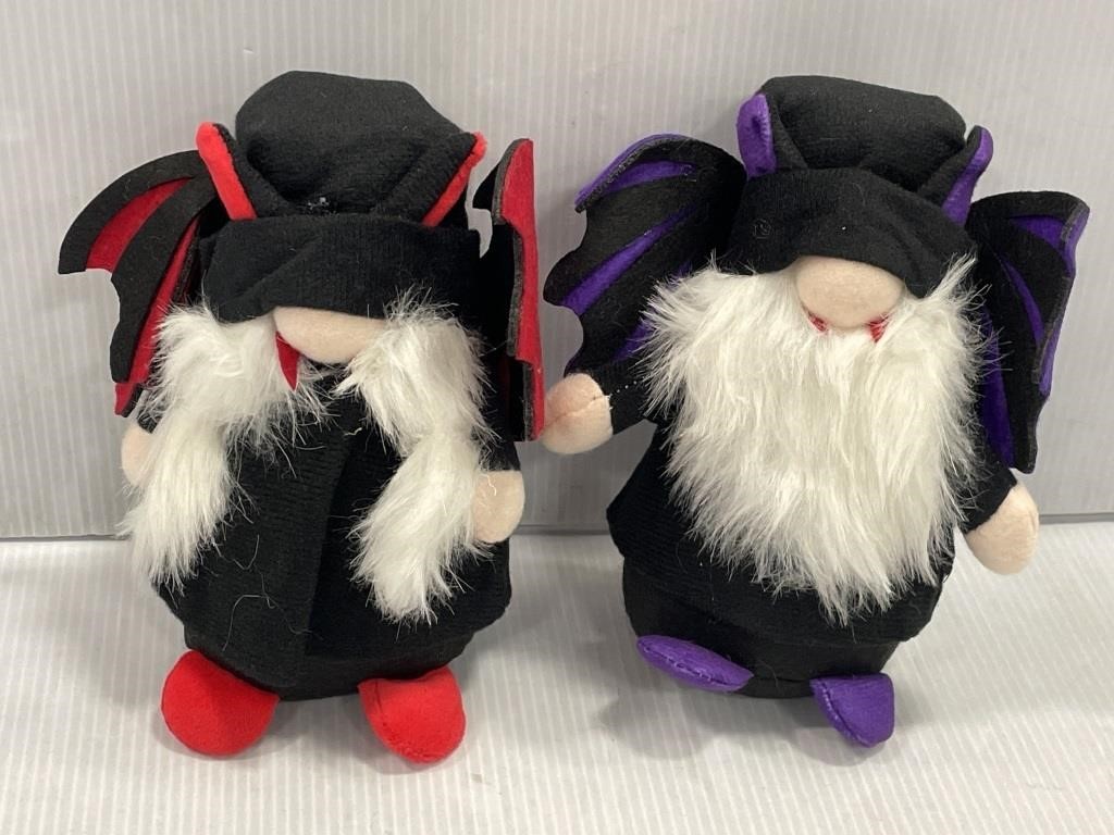 Pair of plush vampire gnomes