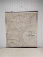 1938 Atlantic Coastline Railroad Hanging Map