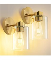 2 Bathroom light wall sconces in brushed gold