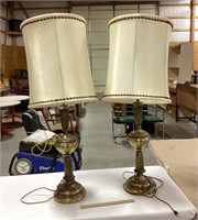 2-Table lamps-38in-missing tops to keep lampshade