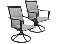 Set of 2 Wicker Steel Frame Swivel Dining Chair