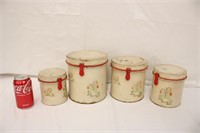 Set of 4 Vintage 1930s Canisters