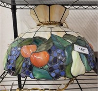LEADED STAINED GLASS HANGING LIGHT