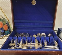 SILVER CHEST OF ASSORTED FLATWARE