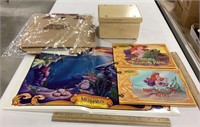 Little Mermaid treasure chest w/ wood shelf