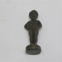 Bruxelles Small Naked Peeing Boy Figurine - Brass