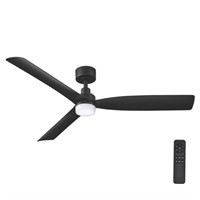 Marlston 52 Matte Black Ceiling Fan with LED