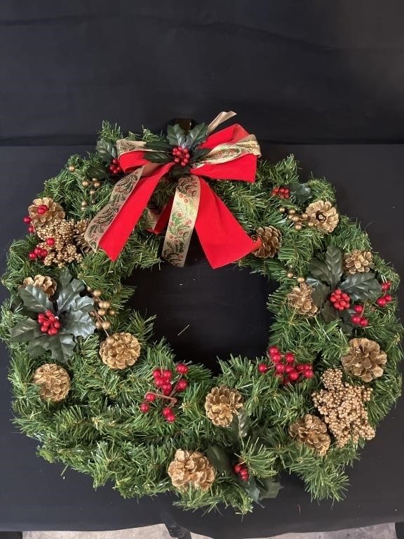 Wreath, Ribbons, & Ornaments