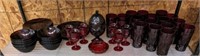 ASSORTED RUBY AND CRANBURY DISHES