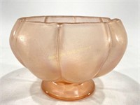 Fenton Pink Iridescent Stretched Glass Bowl