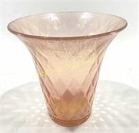 Pink Depression Glass Iridescent Vase