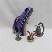 Dragon Figurines & Brass Bell