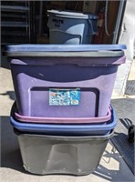 GROUP OF STORAGE TOTES, SOME WITH LIDS