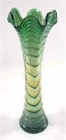 VTG Imperial Green Iridescent Ripple Vase
