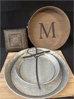 Rustic "M" Tray & Assorted Living Room Decor