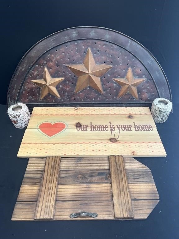 Rustic Arched Star Decor Sign