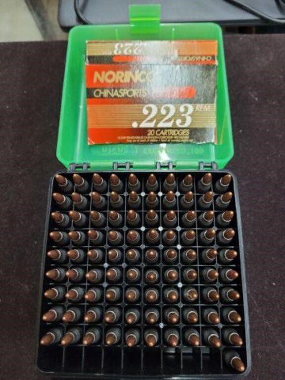 91 ROUNDS NORINCO .223 REM IN CASE STEEL CASING