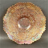Fenton Leaf Chain Marigold Glass Plate