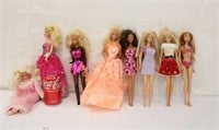8 Barbie Dolls w/ Outfits