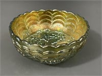 Imperial Carnival Glass Green Bowl