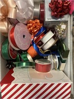 Various Holiday Ribbons, Bows, Boxes