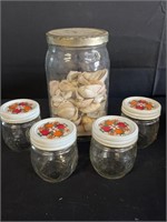 Vintage Canning Jars & Sea Shells