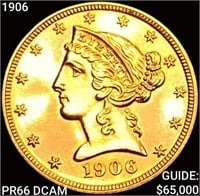 1906 $5 Gold Half Eagle GEM PROOF DCAM