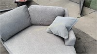 GREY FABRIC SECTIONAL PIECE