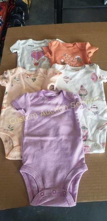 5 CARTERS BABY ONESIES SIZE 3M