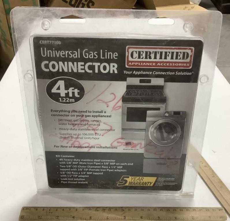 Universal gas line connector-4ft
