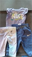 GIRLS NIKE 2 PIECE 3 MONTH AND 6 MONTHS SWEATS