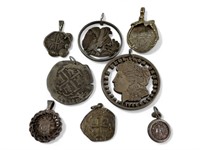 8 vintage Silver US & Ancient Coin Pendant