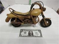 Handcrafted wooden motorcycle