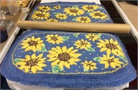 2-Sunflower rugs-32 x21 w/ a roll of brown