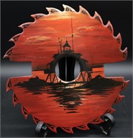 Saw Blade Hand Painted Sunset & Water Scape