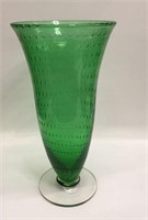 Green And Clear Glass Controlled Bubble Vase