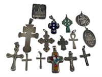 15 Vintage Sterling Silver Religious Cross