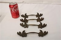 4 Vintage Brass French Provincial Drawer Pulls #1