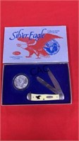 Case Silver Eagle Collector Knife and Coin Set