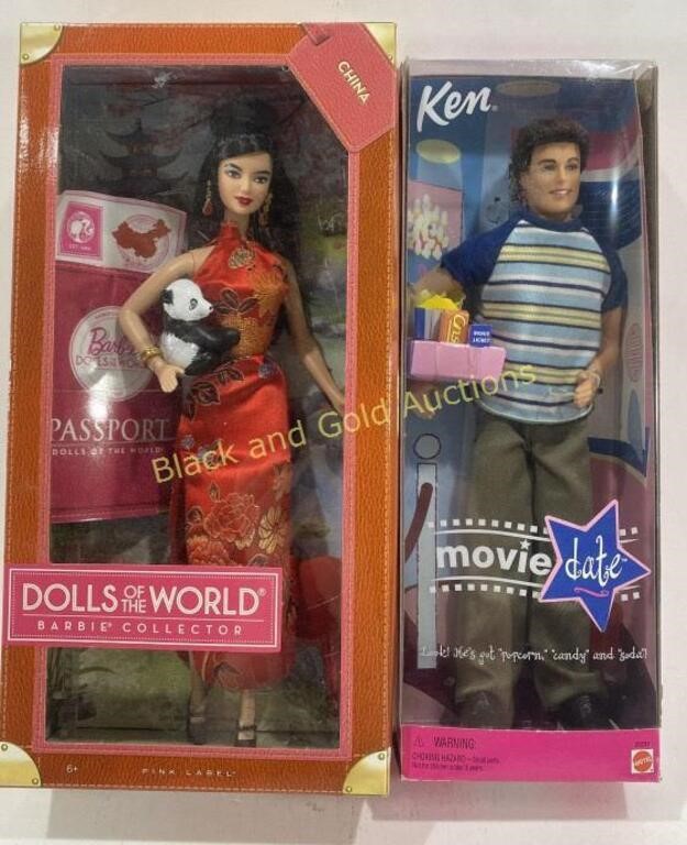 (2) Mattel Barbies: China Dolls of the World & Ken