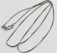 14k White Gold Italy Box Chain Necklace