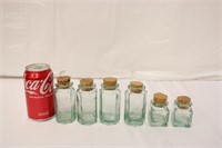 6 Apothecary Bottles w/ Cork Stoppers