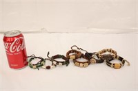 8 Braided & Beaded Leather Bracelets