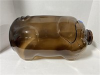 Amber Large Glass Pig 18 1/2" Long "This Litle Pig