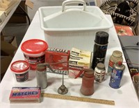 Misc hardware lot- Cans & bottles full to 1/2